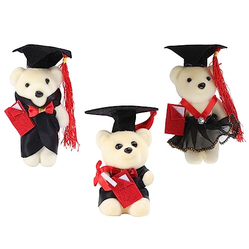 FUNNETOYU 3 Stück Abschlusssaison Dr. Bär Abschlussfeier abschlussgeschenk Abschlussball Blumenstrauß DIY Materialien entzückende Abschlussbären entzückende Schmuckbären Mehrzweckbären Vlies von FUNNETOYU