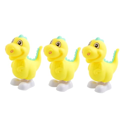 FUNNETOYU 3 Stück Aufzieh Dinosaurier Cartoon Wind up Tiere mit Springender Funktion Sichere Glatte Oberfläche Tragbar für Lernspielzeug Lustige Mechanische Figuren für Zufällige Farbe von FUNNETOYU