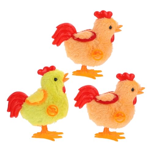 FUNNETOYU 3 Stück Aufziehspielzeug Küken Plüsch Ostern Wind Up Hühnchen Party Deko Laufendes Küken Simulation Zufällige Farben Zufällige Farbe von FUNNETOYU