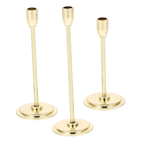 FUNNETOYU 3 Stück Kleiner Kerzenhalter Votiv- Inhaber verjüngt Miniatures puppenstubenmöbel puppenhauszubehör stylingbã¼rsten Dekorativer Kerzenständer Hausdekoration Metall Golden von FUNNETOYU