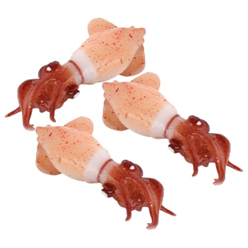 FUNNETOYU 3 Stück Mini- -Modell Figur -Skulptur künstliche Nahrungsstütze Oktopus Figur Tintenfischfiguren -Futter-Requisite PVC von FUNNETOYU