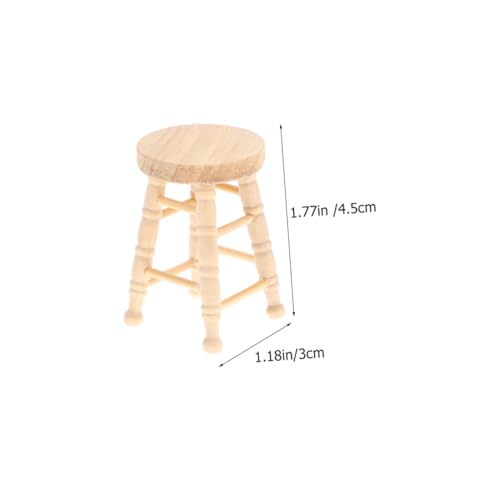 FUNNETOYU 3 Stück Miniatur Holz Hocker Teiliges Runde Sitzgelegenheit Puppenhaus Dekoration Realistisches Design für Schlafzimmer Wohnzimmer und Küche von FUNNETOYU