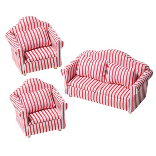FUNNETOYU 3 Stück Miniatur Sofa Set Teilig Streifen Puppenhaus Möbel Deko für Rollenspiele Kinderzimmer Kreative Geschichten Hochwertiges Design Handwerkliche Verarbeitung FUNNETOYU 3 Stück Miniatur Sofa Set Teilig Streifen Puppenhaus Möbel Deko für Rollenspiele Kinderzimmer Kreative Geschichten Hochwertiges Design Handwerkliche Verarbeitung von FUNNETOYU