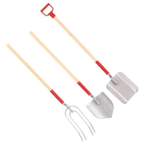 FUNNETOYU 3 Stück Puppenhaushacke Werkzeug für Modellbau puppenhauszubehör Dollhouse Accessories BJD Gartenwerkzeug Mini- -Gartenszenen- Mini- -Szenen-Layout Legierung von FUNNETOYU