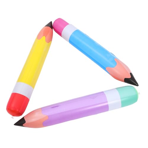 FUNNETOYU 3 Stück Riesige Aufblasbare Bleistifte Jumbo Bleistift für Schulanfang Dekoration für Partys und Fotos PVC Material Gelb Blau und von FUNNETOYU