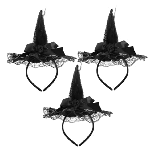 FUNNETOYU 3 Stück Teiliges Halloween Hexenhut Haarband mit Funkelnden Pailletten und Spitzenakzenten Leichtes Flexibles Hexen Kostüm Haarreif Zubehör für Frauen Party Cosplay-kopfschmuck FUNNETOYU 3 Stück Teiliges Halloween Hexenhut Haarband mit Funkelnden Pailletten und Spitzenakzenten Leichtes Flexibles Hexen Kostüm Haarreif Zubehör für Frauen Party Cosplay-kopfschmuck von FUNNETOYU