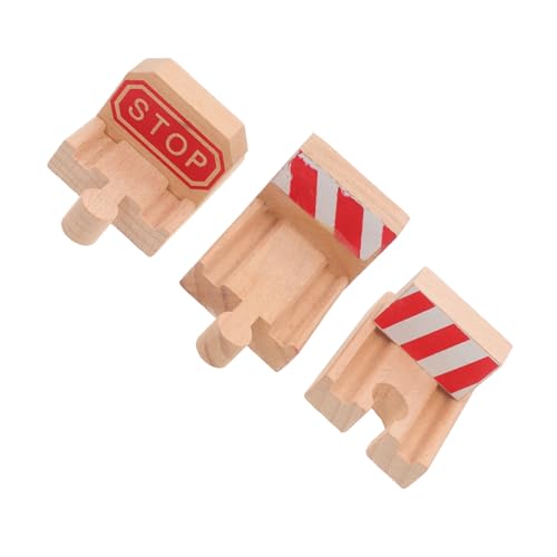 FUNNETOYU 3 Stück Teiliges Holz Eisenbahn Gleis Konkave Stoppschienen Kompatibel mit Gängigen Zugspielzeugen Glatte Oberfläche für Einfaches Verbinden Leichtes Design für Kreatives von FUNNETOYU