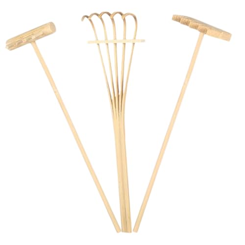 FUNNETOYU 3 Stück Teiliges Mini Sand Garten Rechen aus Kunststoff Kreative Zen Garten Werkzeuge für Sandtisch Dekoration Tischplatte Miniatur Gartenzubehör für Entspannung und DIY von FUNNETOYU