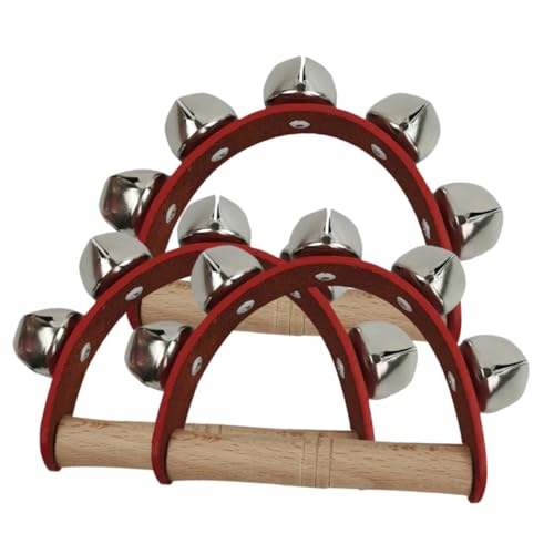 FUNNETOYU 3 Stück Teiliges Percussion Instrument Halbrundes Schellenring mit Lustigen Handglocken für Tragbar Rhythmisch für Geburtstagsfeiern Musikunterricht und Bandbegleitung von FUNNETOYU