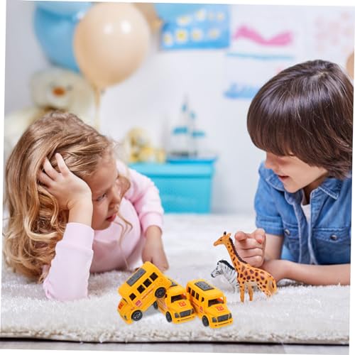 FUNNETOYU 3 Stück Teiliges Pull Back Cars aus Stabilem Langlebige Kleine Spielzeugautos ohne Batterie Lustige Rückzugsmotor Fahrzeuge für Sammler Gelb von FUNNETOYU