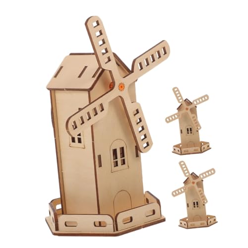 FUNNETOYU 3 Stück Teiliges Solar Windrad Bausatz Holz DIY Rotierendes Windmühlen Modell Bausatz für Grundschüler Gruppenaktivität Pädagogisches Solar Bastelset Stem Wissenschaftsspielzeug von FUNNETOYU