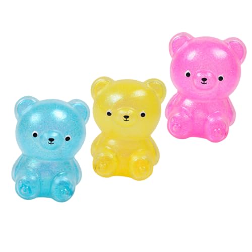 FUNNETOYU 3 Stück Teiliges Stressspielzeug Kleine Bunte Bären zum Drücken und Dehnen Elastische Stress Toys für Erwachsene Kompakte Niedliche Entspannungshelfer von FUNNETOYU