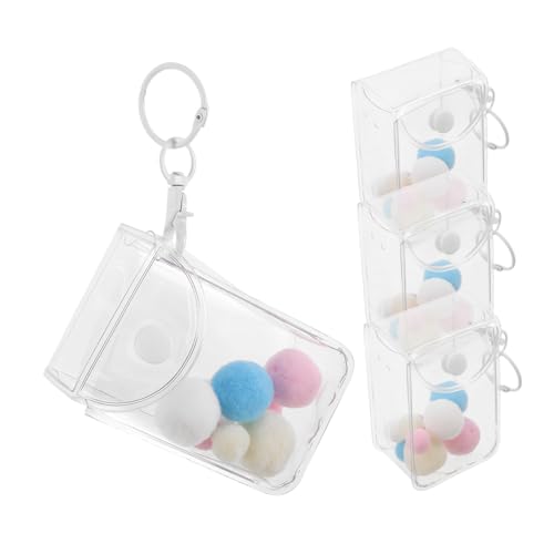 FUNNETOYU 3 Stück Transparente PVC Aufbewahrungsbeutel Mini Handtaschen Anhänger mit Kette Kleine Durchsichtige Organizer Taschen Tragbare Klar Rucksack Hängende Taschen für Puppensammler von FUNNETOYU