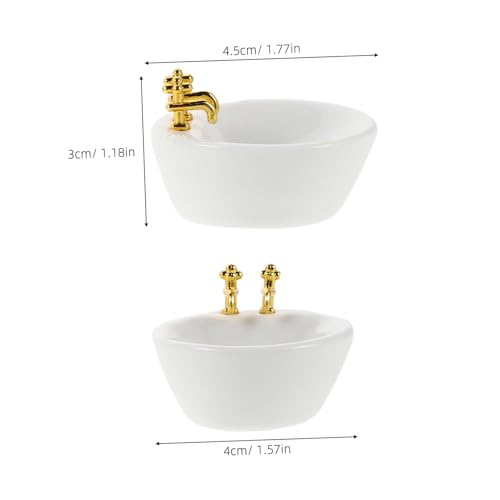 FUNNETOYU 3 Stück Winziges Waschbecken Dekor Badezimmer Waschbecken Schüssel Für Küche Toilettenzubehör von FUNNETOYU