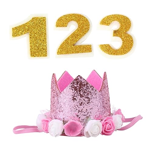 FUNNETOYU 3 Stücke Krone Hüte Motorhaube Geburtstag Party Kappe Rosa von FUNNETOYU