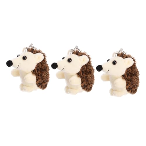 FUNNETOYU 3 Stücke Plüsch Igel Schlüsselanhänger Weiches Stofftier Anhänger Niedlicher Taschencharme Vielseitiger Hänge Dekor für Rucksack Geldbörse für Tierfreunde von FUNNETOYU