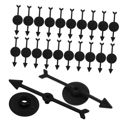 FUNNETOYU 30 Stück Rotierendes Brettspielzubehör Spinnrad Saugnapf Turmfalke Windmesser Spiel Tischspiel Pfeile Spiel Radknopf Schwarzer Kunststoff von FUNNETOYU