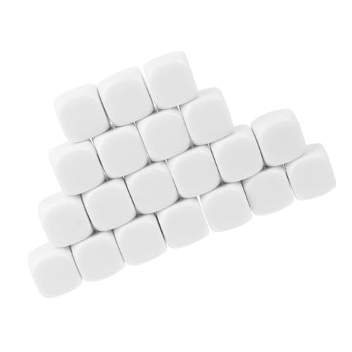 FUNNETOYU 30 Stück Teiliges Acryl Würfel Glatte Oberfläche rutschfeste Blanko Würfel mit Abgerundeten Ecken für Brettspiele Mathe Unterricht DIY Basteln Party Zubehör von FUNNETOYU