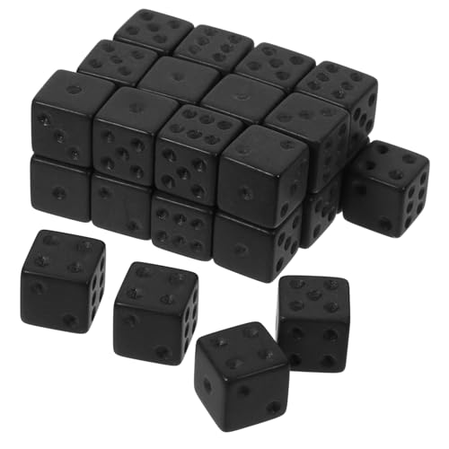 FUNNETOYU 30 Stück Teiliges Acryl Würfel Schwarz Robuste Spielwürfel für Brettspiele und Party Leicht Tragbare Würfel mit Glatter Oberfläche für Bars und Familienspiele von FUNNETOYU