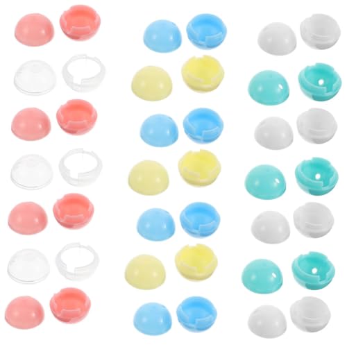 FUNNETOYU 30 Stück Teiliges Mini Vending Machine Kapseln Transparente Bunte Kunststoff-hüllen für Gumball Maschinen Wiederverwendbare Leere Bälle zum Befüllen mit Kleinen Überraschungen für von FUNNETOYU