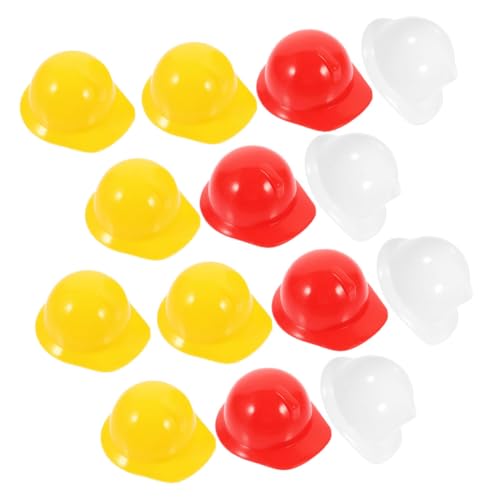 FUNNETOYU 30 Stück Teiliges Mini sicherheitshelm Bunte Mini bauhelme in Rot Gelb Weiß Robustes DIY Accessoire für Puppen Haustiere und Kuchen Kreative Dekoration für Party und Handwerk von FUNNETOYU