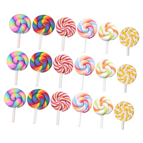 FUNNETOYU 35 Stück Teiliges Polymer Clay Lollipop Realistische Bunte Simulation Lutscher Figuren Miniatur Dekoration für Haus Candy Zubehör Langlebig und Fein Verarbeitet von FUNNETOYU