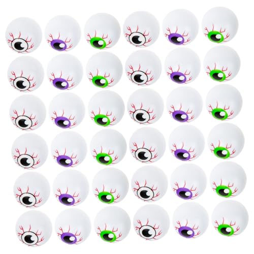 FUNNETOYU 36 Teiliges Halloween Deko Bunte Hohle Kunststoff Augen Gruselige Party Requisiten in Schwarz Grün für Innen und Außendekoration Schaurige Festival Atmosphäre Schaffen von FUNNETOYU