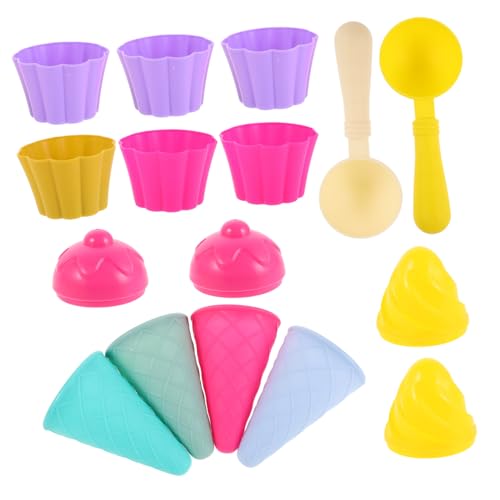FUNNETOYU 3Er-Set Teiliges Sandspielzeug für Bunte Eiscreme mit Schaufel Fördert Kreativität und Feinmotorik für Strand Outdoor Spiel und Fantasievolles von FUNNETOYU