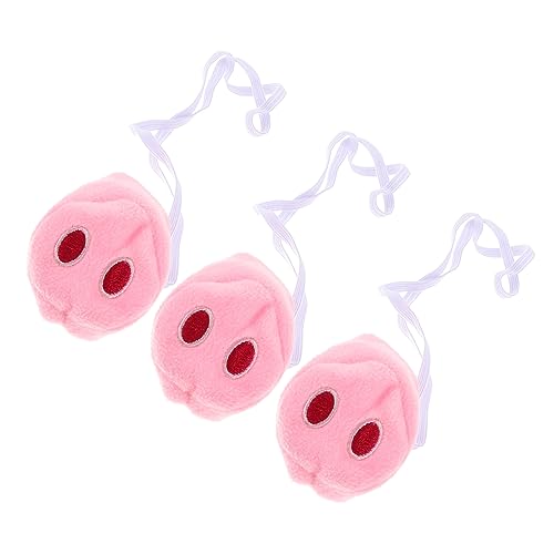 FUNNETOYU 3Stücke Teiliges Plüsch Schweinenasen Kostümzubehör Entzückende Tiernase für Halloween Ostern und Cosplay Events für Bühnenaufführungen und Themenpartys von FUNNETOYU