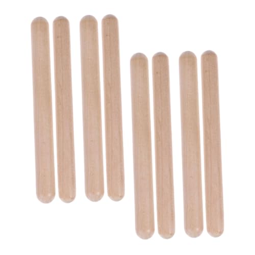 FUNNETOYU 4 Paare Holz Klangstäbe für Bunte Sichere Rhythmus Instrumente zum Musizieren mit Cajon Djembe Bongos Fördert Rhythmusgefühl und Musikalische Früherziehung von FUNNETOYU