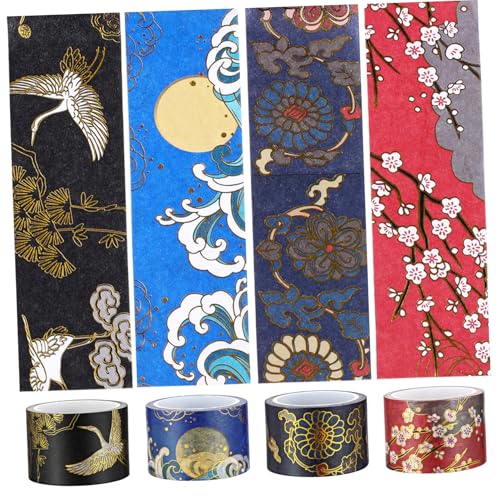 FUNNETOYU 4 Rolls Vintage Washi Tape Dekorative Gemusterte Papierband Notebook Dekoration Ästhetischer Aufkleber Für Scrapbooking Und Handwerk FUNNETOYU 4 Rolls Vintage Washi Tape Dekorative Gemusterte Papierband Notebook Dekoration Ästhetischer Aufkleber Für Scrapbooking Und Handwerk von FUNNETOYU