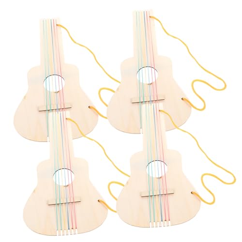FUNNETOYU 4 Sätze DIY Blank Wooden Gitarre Unlackiert Kindergitarre zum Bemalen Kreatives Holzspielzeug für Kindergarten Instrumente FUNNETOYU 4 Sätze DIY Blank Wooden Gitarre Unlackiert Kindergitarre zum Bemalen Kreatives Holzspielzeug für Kindergarten Instrumente von FUNNETOYU