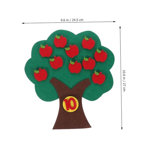 FUNNETOYU 4 Sätze Filzspielzeug Mathe Lernspiel Kindergartenbereich Gewebten Äpfeln Pädagogisches Zahlenzuordnungsspiel für Vorschulkinder von FUNNETOYU