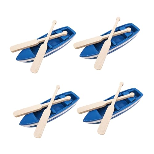 FUNNETOYU 4 Sätze Miniatur Holz Doppelpaddel Bastelset DIY Dekoration für Strand und Ozeanlandschaft Handgefertigte Miniatur Ornamente für Garten Puppenhaus Zimmer und Desktop von FUNNETOYU