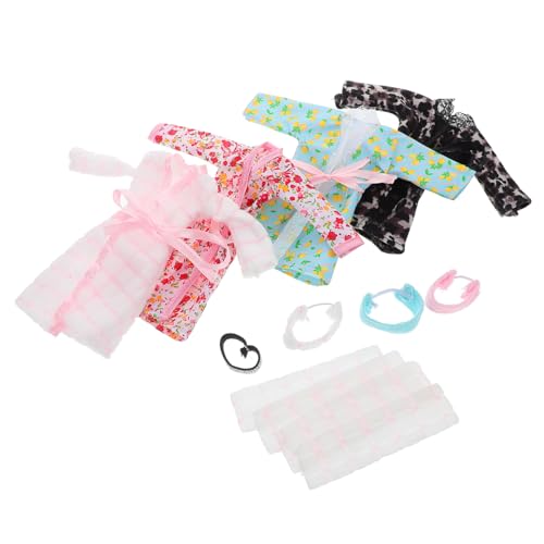FUNNETOYU 4 Sätze Puppenkleidung Schlafanzug Bademantel mit Handtuch und Stirnband Weiche Stoffe Vielseitig als Nachthemd und Bademantel Kreatives Ankleidespiel für Mädchen FUNNETOYU 4 Sätze Puppenkleidung Schlafanzug Bademantel mit Handtuch und Stirnband Weiche Stoffe Vielseitig als Nachthemd und Bademantel Kreatives Ankleidespiel für Mädchen von FUNNETOYU