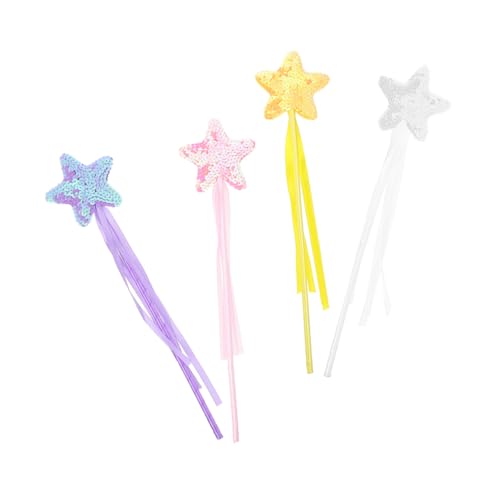 FUNNETOYU 4 Stück Feenstab Teilig Glitzernde Zauberstäbe für Cosplay Requisiten Bühnenaufführungen Party Dekoration Weiß Gelb FUNNETOYU 4 Stück Feenstab Teilig Glitzernde Zauberstäbe für Cosplay Requisiten Bühnenaufführungen Party Dekoration Weiß Gelb von FUNNETOYU