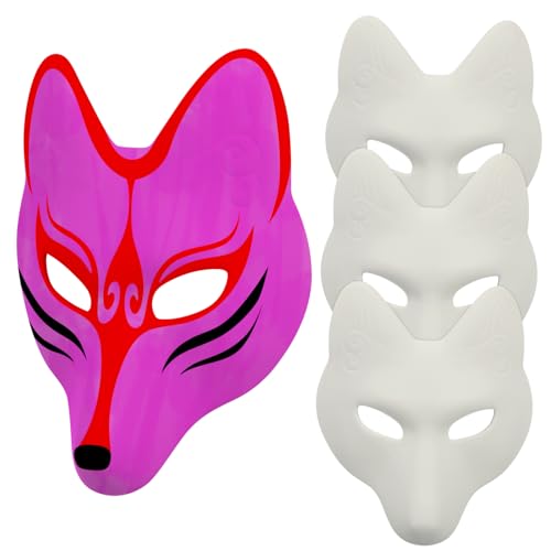 FUNNETOYU 4 Stück Fuchs Maske Fuchsmaske halloween maske party assecoires hallowen masks masken für halloween über Nacht Masken-Cosplay Festival Halloween-Maske Masken für Erwachsene Pu Weiß FUNNETOYU 4 Stück Fuchs Maske Fuchsmaske halloween maske party assecoires hallowen masks masken für halloween über Nacht Masken-Cosplay Festival Halloween-Maske Masken für Erwachsene Pu Weiß von FUNNETOYU
