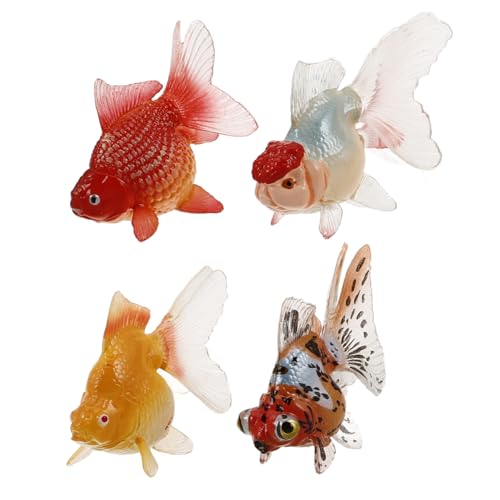 FUNNETOYU 4 Stück Goldfischmodellspielzeug Katzen- - -Ornament Schwimmender Koi-Fisch Koi-Fisch- Simulationsfisch Gefälschter Fisch Koi-Fisch- PVC von FUNNETOYU