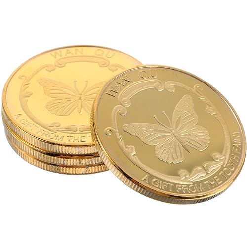 FUNNETOYU 4 Stück Goldmünzenspielzeug Funkeln Zahnsouvenir Belohnung Für Verlorene Zähne Erste Zahnbedenken Für Kleine Mädchen Aus Laubabwerfend Goldener Zahn Zahnfee Kind Gedenk- Legierung FUNNETOYU 4 Stück Goldmünzenspielzeug Funkeln Zahnsouvenir Belohnung Für Verlorene Zähne Erste Zahnbedenken Für Kleine Mädchen Aus Laubabwerfend Goldener Zahn Zahnfee Kind Gedenk- Legierung von FUNNETOYU