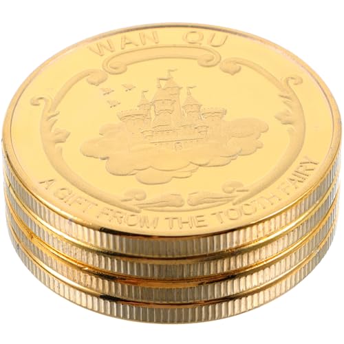 FUNNETOYU 4 Stück Goldmünzenspielzeug erste Zahn glänzend Andenken schickes Münzdekor Kinderspielzeugmünze zarte Handwerksmünze Münzdekor -Souvenirs Runde Bastelmünze Legierung FUNNETOYU 4 Stück Goldmünzenspielzeug erste Zahn glänzend Andenken schickes Münzdekor Kinderspielzeugmünze zarte Handwerksmünze Münzdekor -Souvenirs Runde Bastelmünze Legierung von FUNNETOYU