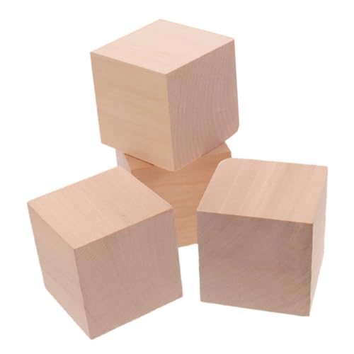 FUNNETOYU 4 Stück Holzklötze Teiliges Unvollendete Naturholzblöcke Pädagogisches für Formen Lernhilfe Kreatives Bauen und Mathematische Modelle von FUNNETOYU