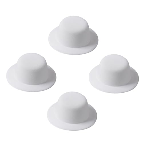 FUNNETOYU 4 Stück Hut Embryo kleiner Zylinder Zubehör Mini-Sombrero Haarhaube aus Seide Kappe Kreatives Bastelset Handgemachte Accessoires Haarnadelhut dekorative Zylinderhüte Gebürstet Weiß von FUNNETOYU