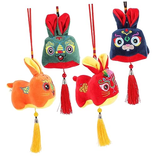 FUNNETOYU 4 Stück Kaninchen-Maskottchen-Puppe Knuddelig Puppe Plüschtier Plüschpuppe Stofftier Plüschmodell Figur Sternzeichen Hase Puppe Jahr Der Hasenpuppe Plüschtiere Pp Baumwolle von FUNNETOYU