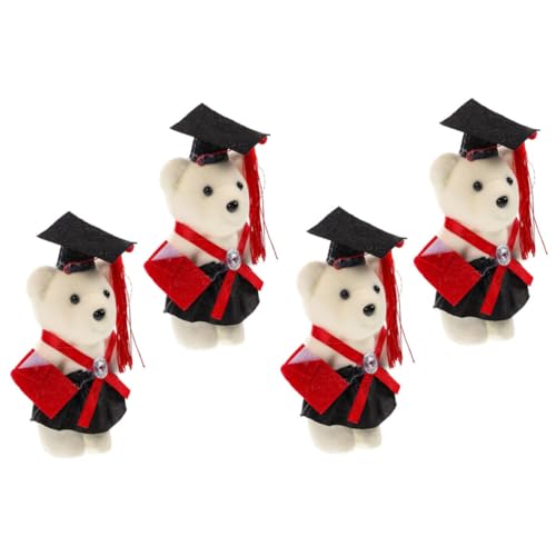 FUNNETOYU 4 Stück Mini-Plüschbär als kuschelbären Plush Toy Stoffbär Bärengeschenk Plüschbär für Blumenstrauß plushbit Party entzückendes Plüschbärenspielzeug Abschlussbären Schaum von FUNNETOYU