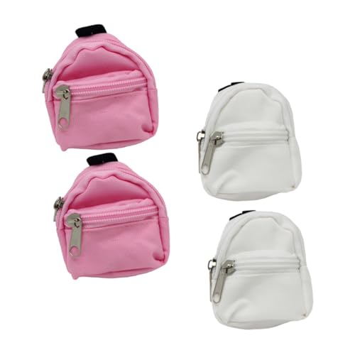 FUNNETOYU 4 Stück Mini Puppenrucksack Bunte Miniatur Puppenkostüm Dekor für Puppenhaus DIY Zubehör von FUNNETOYU