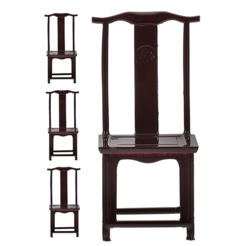 FUNNETOYU 4 Stück Mini-stuhlmodell Miniatur Puppenhausmöbel Ästhetisch Sitz Mini-hausstuhl Mini-Vintage-Stuhl Mini-möbelverzierung Puppenhaus Wohnzimmer Möbel Möbelmodell Abs von FUNNETOYU