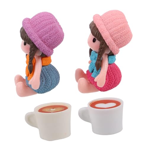 FUNNETOYU 4 Stück Miniatur Kaffee Tassen Set Teiliges Puppenhaus Zubehör für Realistische Miniaturküchen und Kaffeeshops für Rollenspiele Sammlerstücke Kleber ohne Rückstände von FUNNETOYU