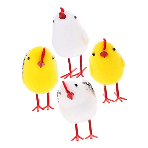 FUNNETOYU 4 Stück Osterküken teigroller Ostern Easter Bunny osterneier Osterparty Dekoration ostergeschenkideen Plüsch-Küken- kleine Küken für Ostern Plüsch Huhn Hühnerfigur Schaum von FUNNETOYU