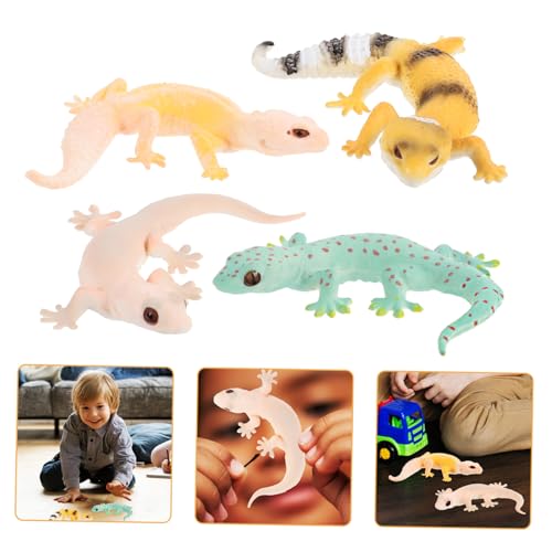 FUNNETOYU 4 Stück Realistische Gecko Tierfiguren aus Stabilem Kunststoff Detailgetreue Reptilien für Leichtes Lernspielzeug und Dekoration für Jungen und Mädchen FUNNETOYU 4 Stück Realistische Gecko Tierfiguren aus Stabilem Kunststoff Detailgetreue Reptilien für Leichtes Lernspielzeug und Dekoration für Jungen und Mädchen von FUNNETOYU