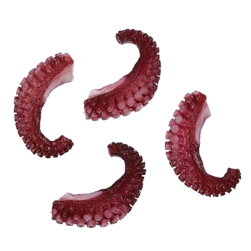 FUNNETOYU 4 Stück Realistische Teilig Kunststoff Octopus Krallen Modelle Detailgetreu Langlebig PVC Seafood Dekoration Kreative Tischdeko Geeignet für Aquarium Deko und Lernspielzeug von FUNNETOYU